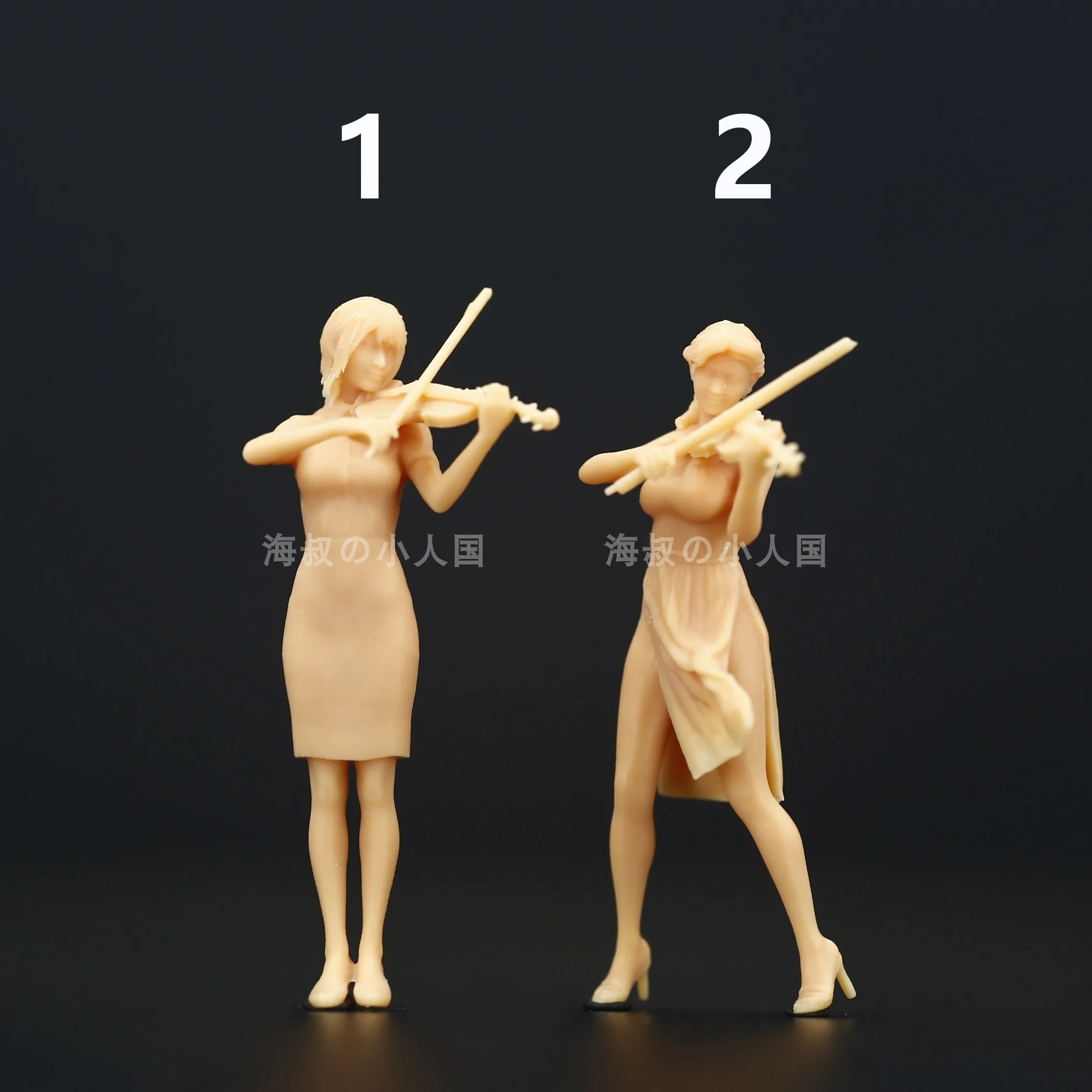 

3D Print Diorama 1/64 1/43 A300 Beauty Girls playing violin Figures Miniatures DIY Sand Table Scene Props Model Figurine Decor