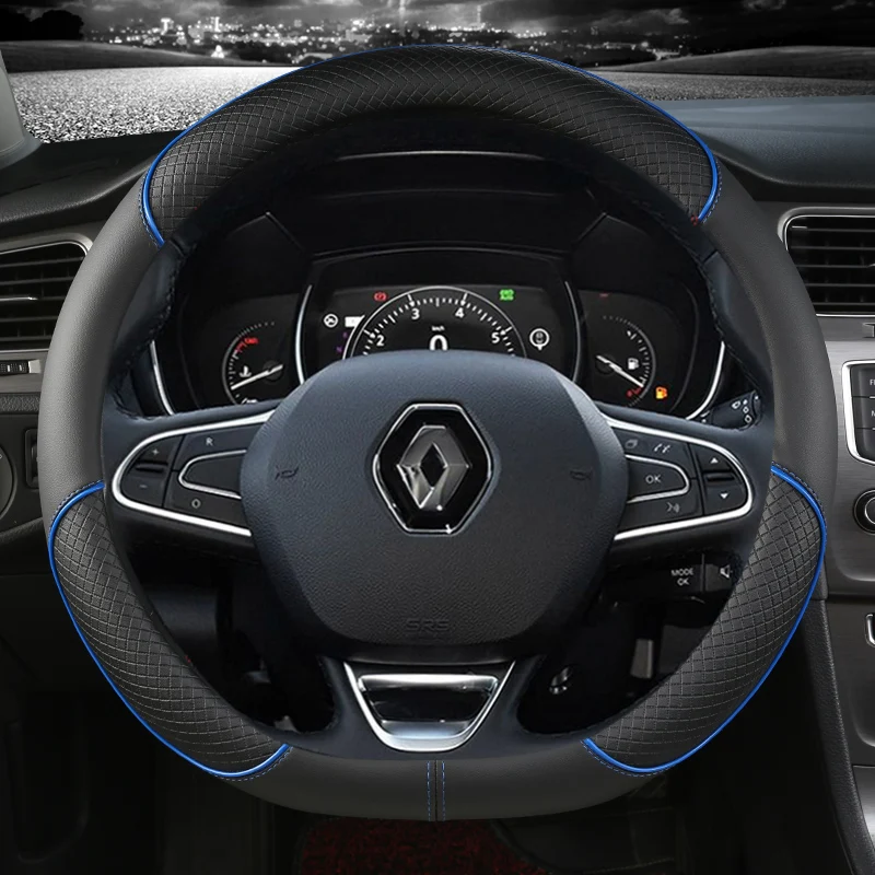 PU Leather Car Steering Wheel Cover For Renault Scenic Clio Laguna 2 3 4 5 Kangoo Fluence Megane Trafic Talisman Twingo Kaptur