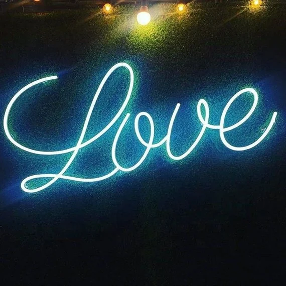 Home decoration oem china suppliers custom clear acrylic panel led letters light flex led wedding love neon light