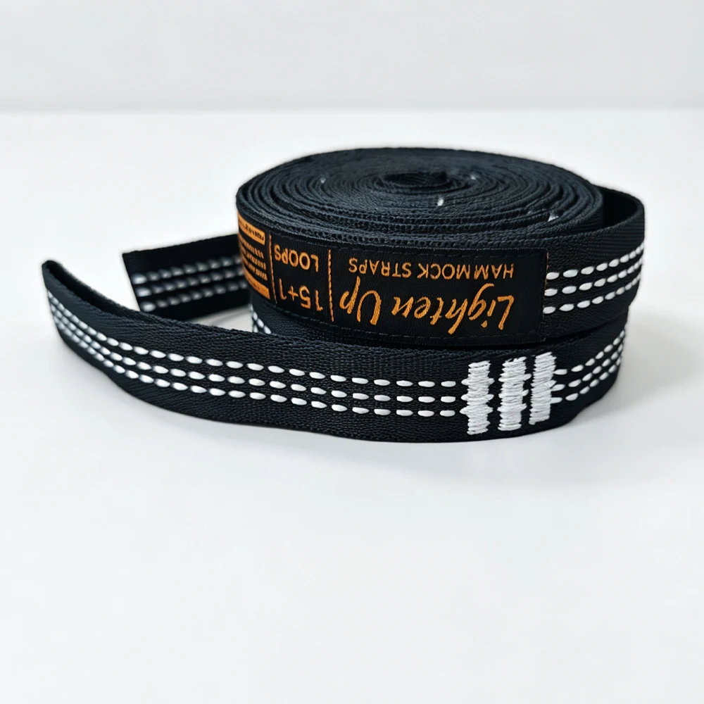 2pcs Hammock Straps, Special Reinforced Polyester Straps, 15 Ring High Load-Bearing Barbed Hammock Straps For Outdoor Camping