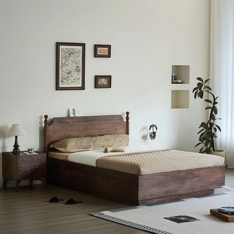 North American black walnut medieval four-drawer high box storage air pressure box cherry wood storage