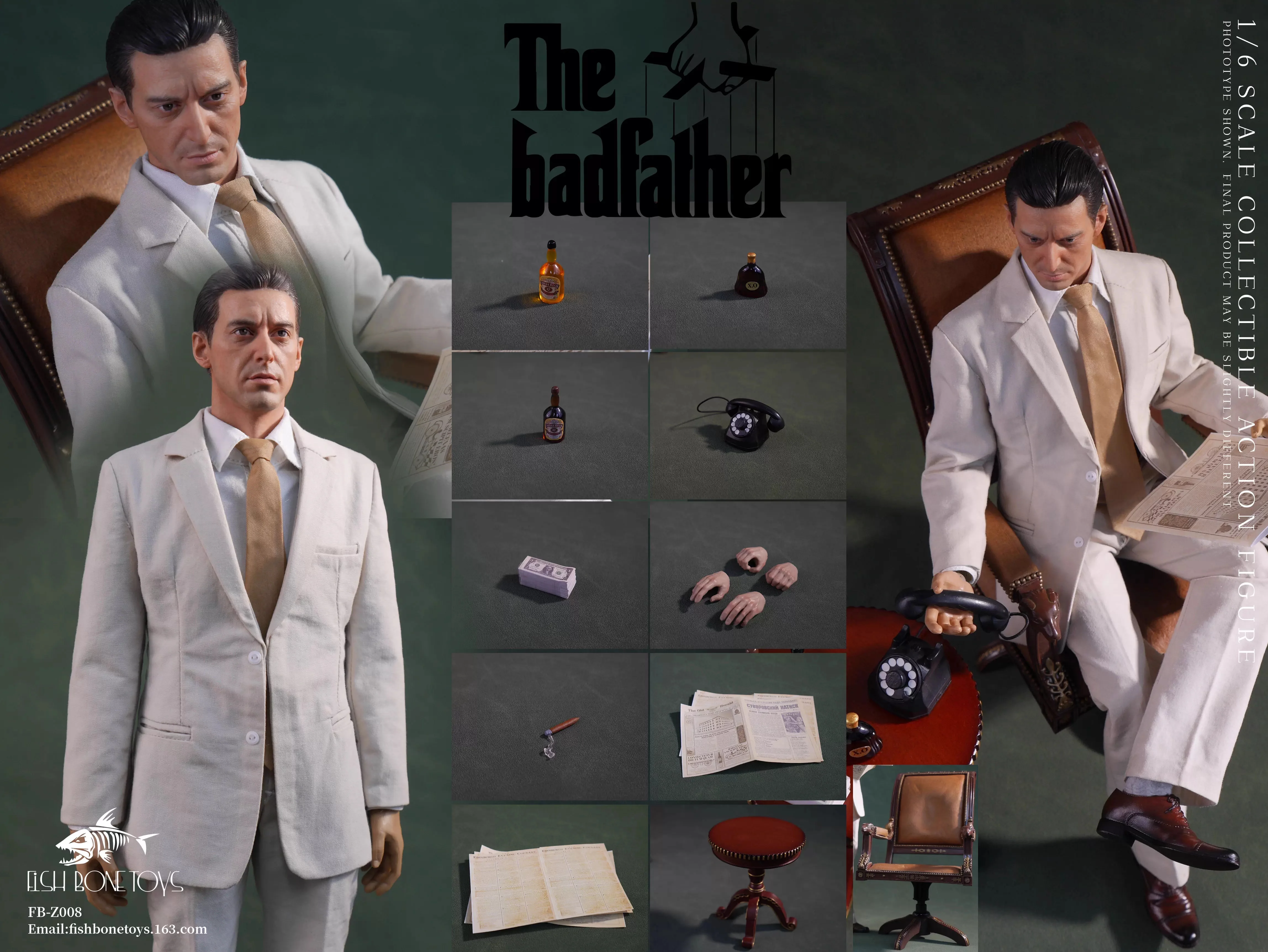 

FISH BONETOYS 1/6 FB-Z008 Young Al Pacino Actor Фигурка 12 дюймов Гибкая коллекционная кукла