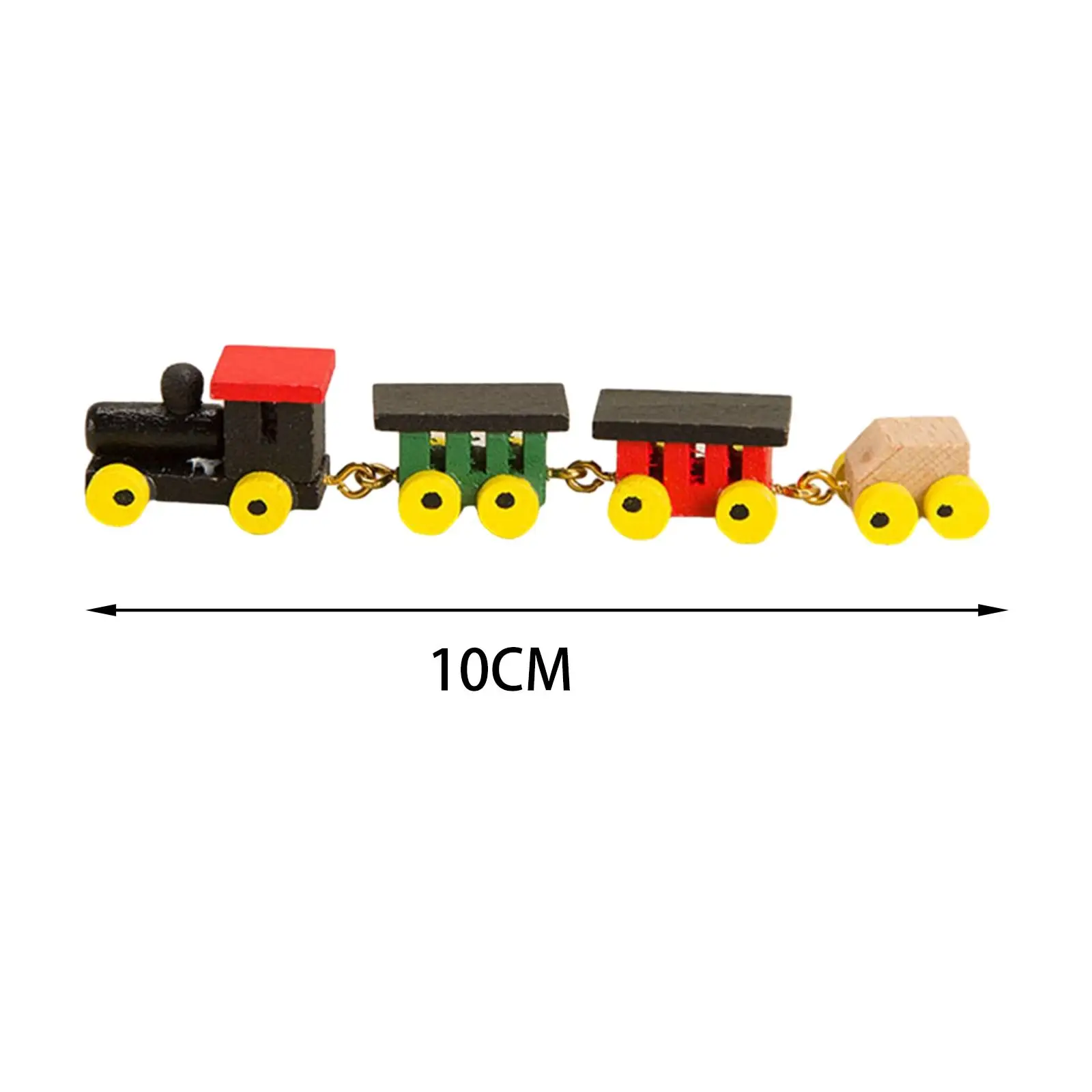 Brinquedo de trem de madeira em miniatura para cenário DIY e layout arquitetônico - escala 1:12