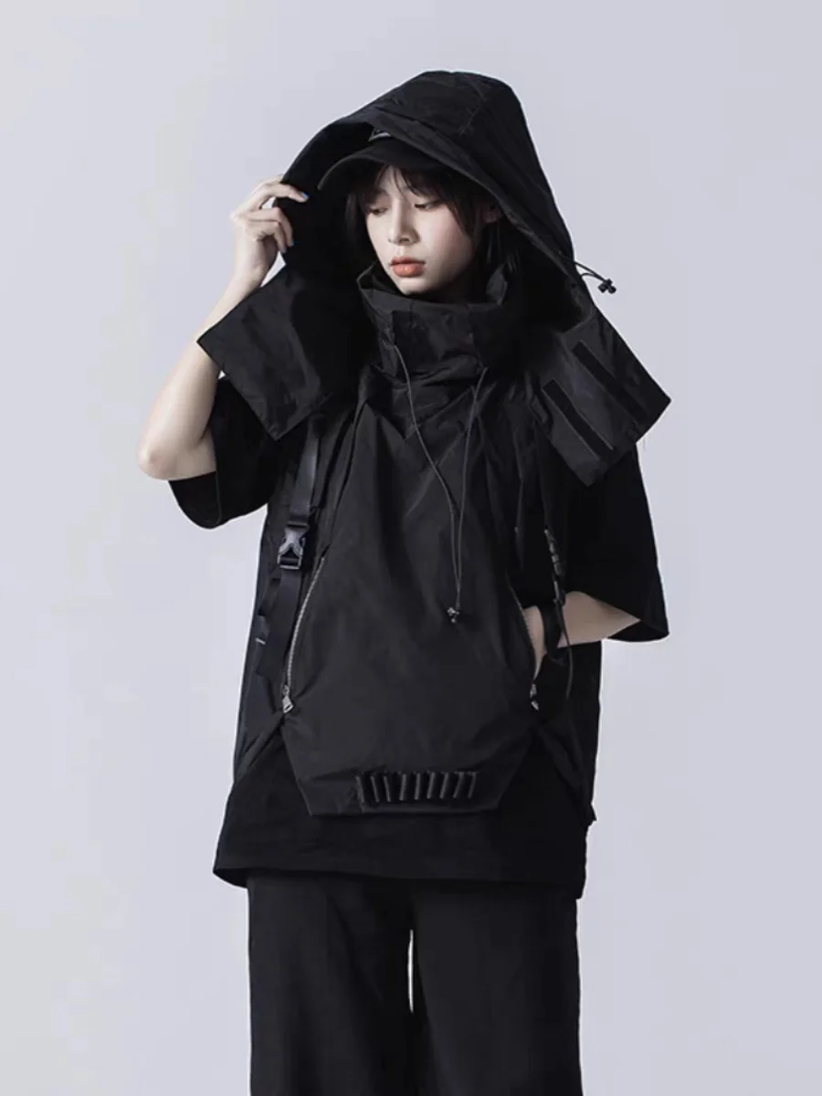 

Men's Tactical Vest Autumn New Sle Trendy k Hooded Thin Waterproof Functional Faion Vest Multi-Functional Workwear Jaet