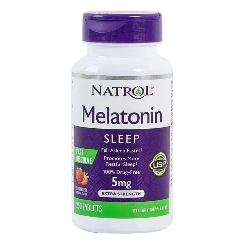 Natrol Melatonin Melatonin Melatonin 5mg Pineal Sleep Aid Tablets Strawberry Flavour 250 Capsules