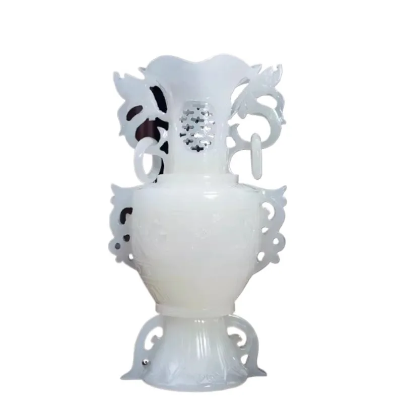 

Натуральный нефрит, древняя полая ваза, украшения, резьба по нефриту, китайские подарки, украшение для входа в гостиную и мебель