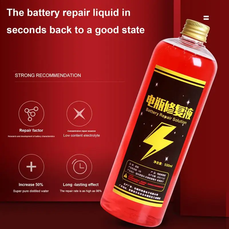 

500ml Battery Repair Fluid Optimize Battery Cycles Car Safe Repair Fluid Battery Restore Liquid Efficient Battery Boosting Agent