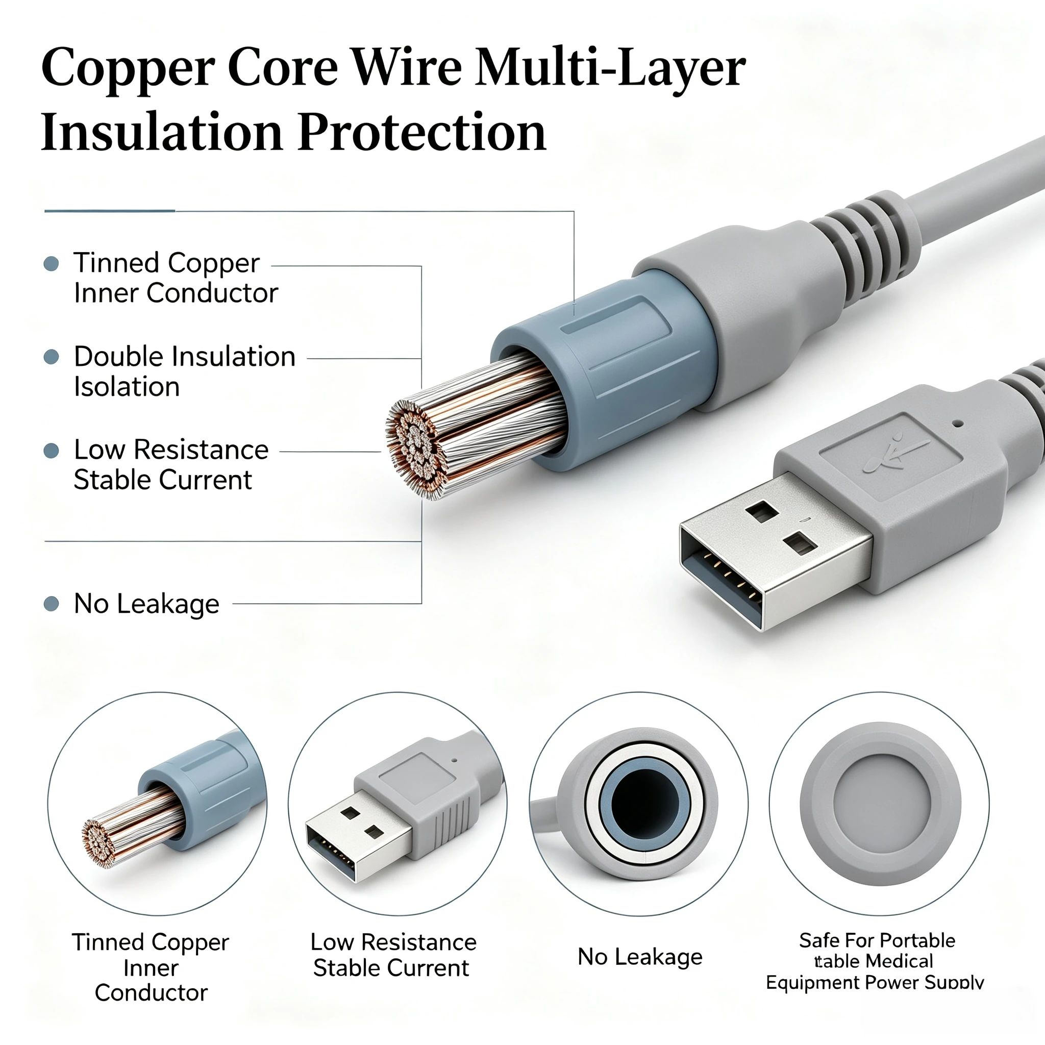 1P Plastic Plug To USB 2.0 Conversion Adapter Industrial Control Equipment Wiring Cable Factory Direct Wiring Harness Connector