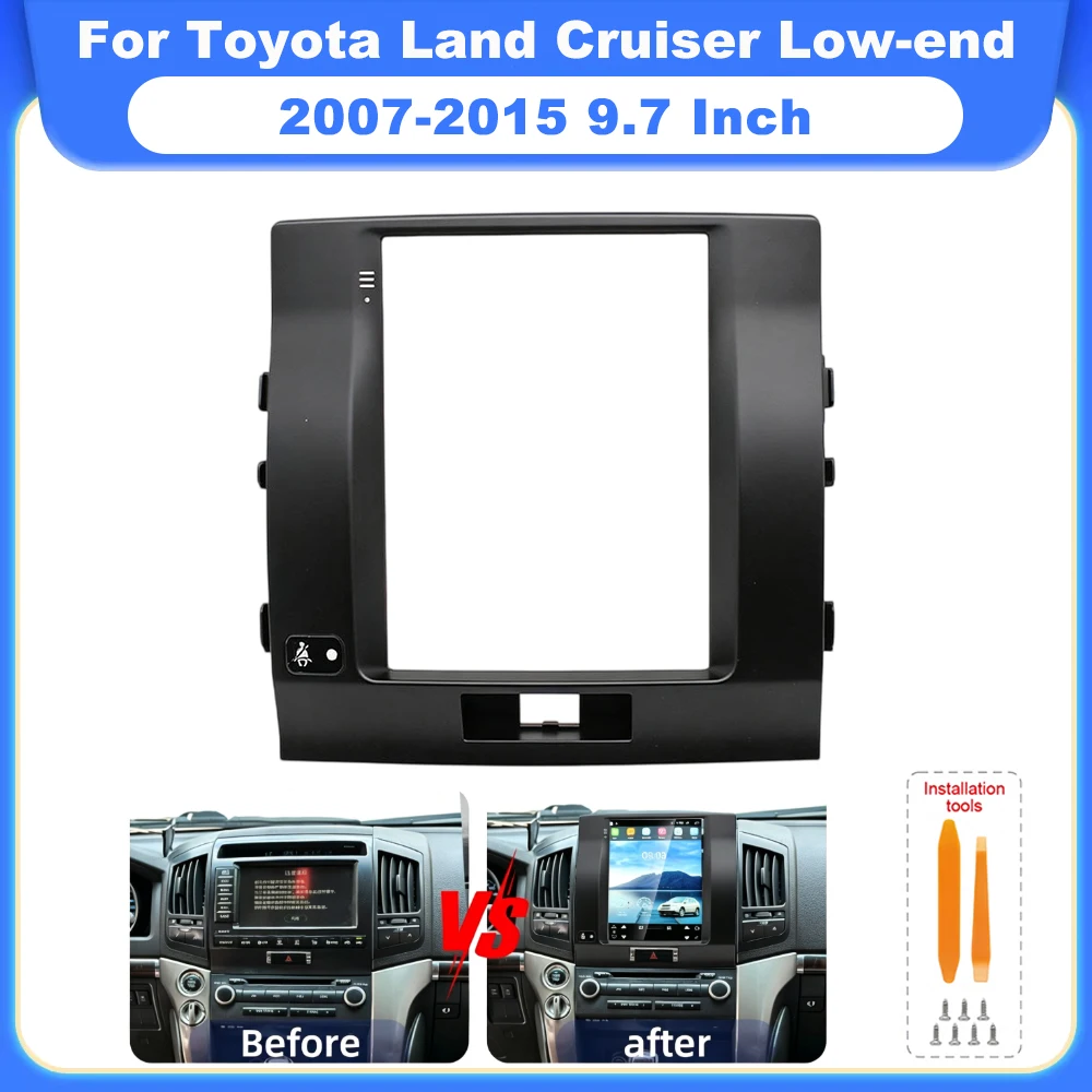 9.7 Inch Vertical Screen Android Head Unit Fascia Frame Dash Panel Kit For Toyota Land Cruiser Low-end 2007-2015