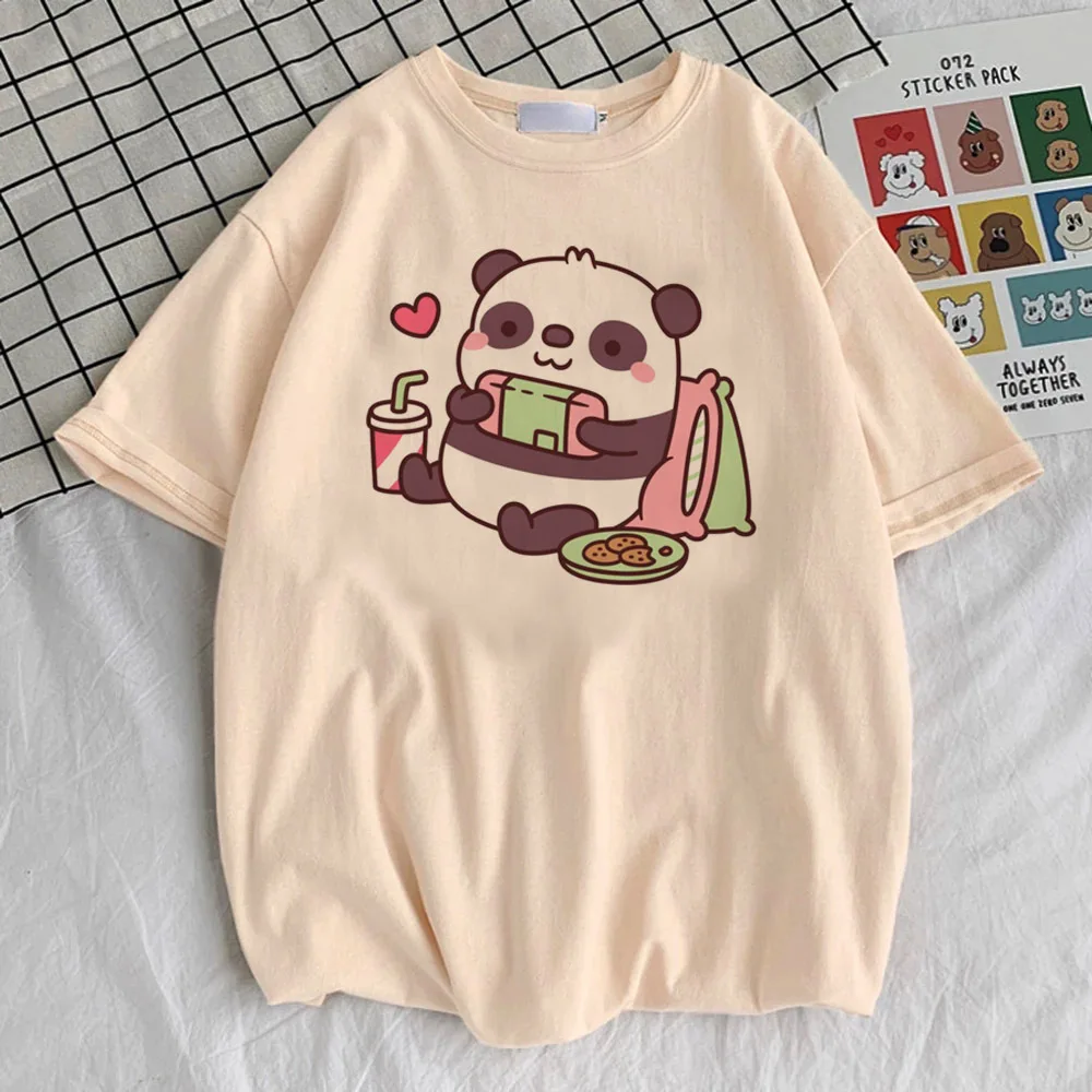 Panda top tees women Comfortable kawaii Vintage korean clothes Trendy shirt streetwear Trendy Colorful korean clothes