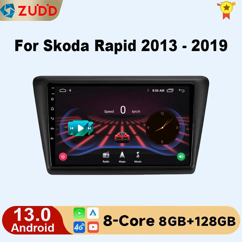 

DSP 4G Android 13 For Skoda Rapid Seat Toledo Car Radio Multimedia Video Player GPS Navigation Autoradio Audio Stereo DVD 2 Din