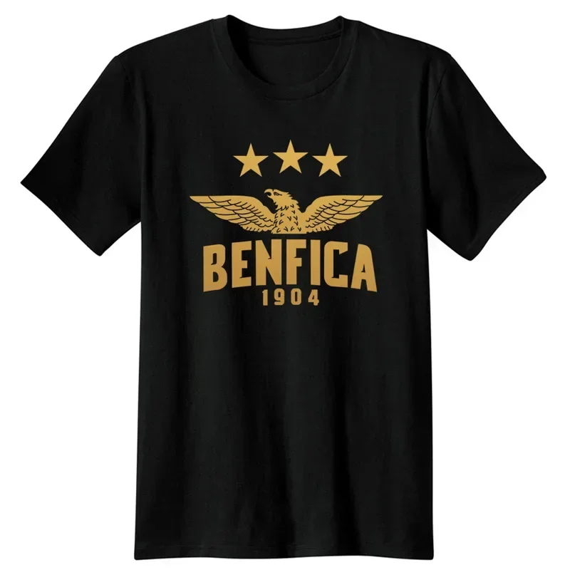 Camisetas de manga corta para hombre, ropa informal de Benfica, Portugal, color negro y rojo, 2024