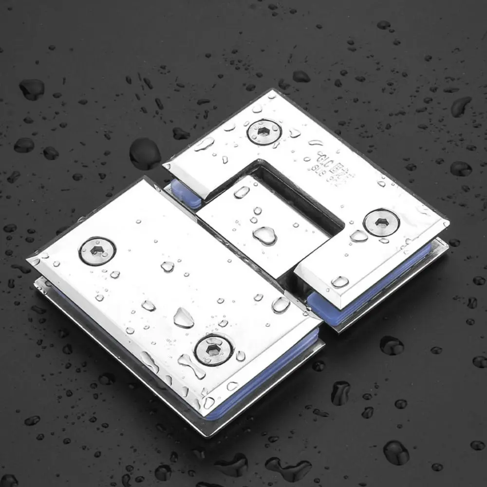 Stainless Steel Bathroom Door Hinges 90°/135°/180° Solid Sheet Glass Door Bracket Clip Strong Bearing Capacity