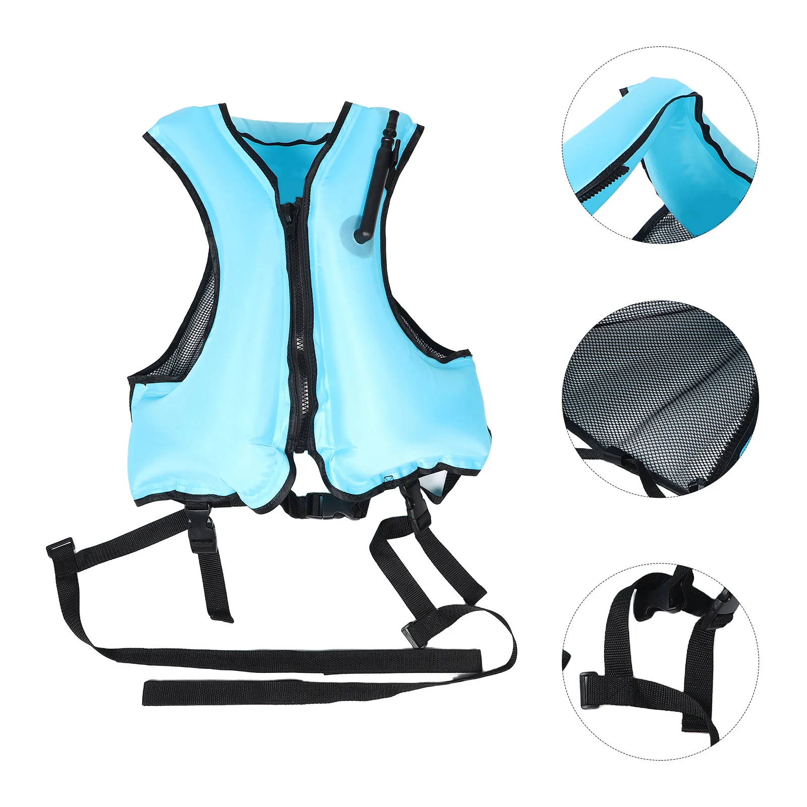 Inflatable Snorkel Vest Swim Jacket Lightweight Adjustable Life Jacket for Adults Snorkeling Kayaking Float Buoyancy Safety