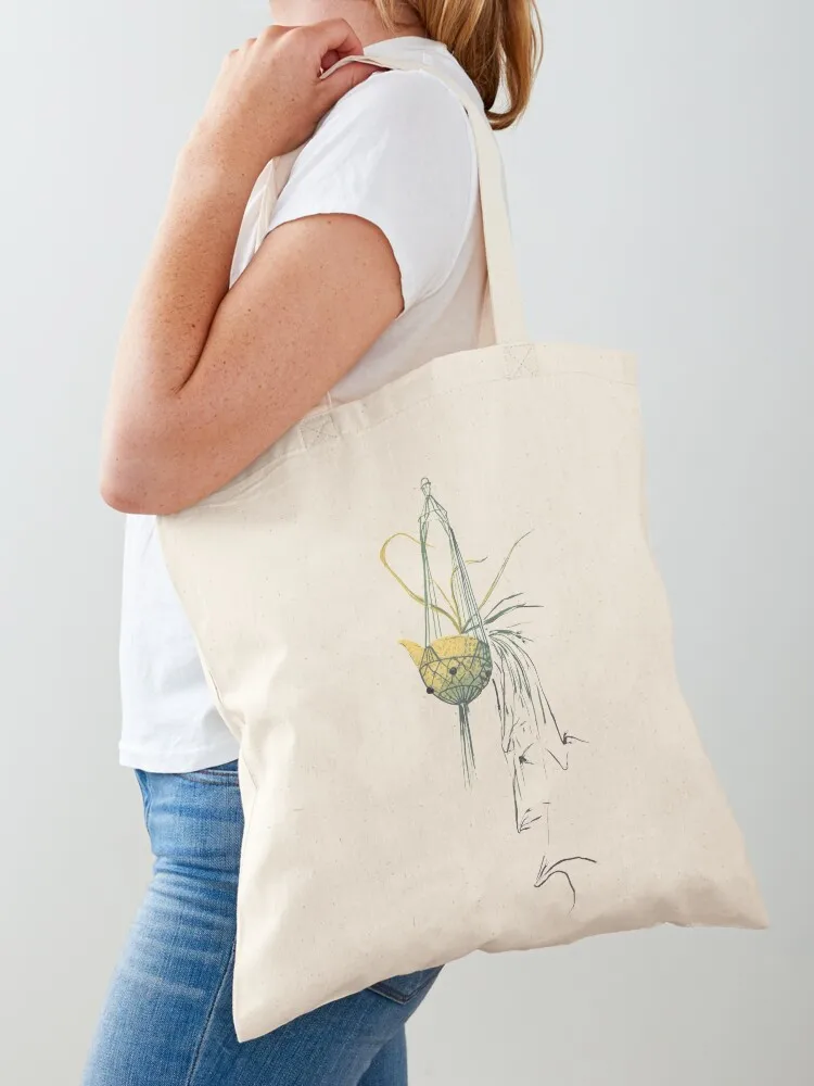 

Spider Plant in a Hanging Teapot Tote Bag bag for beach Canvas bag Canvas shoulder tote women