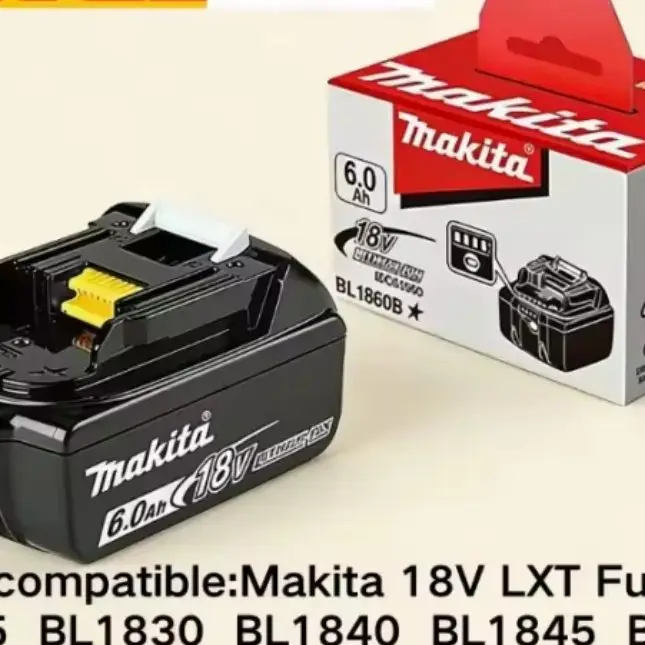 

Makita 18V 6.0Ah Lithium-Ion Battery Pack BL1860 BL1850 BL1840 BL1830B Compatible with Makita 18V Power Tools