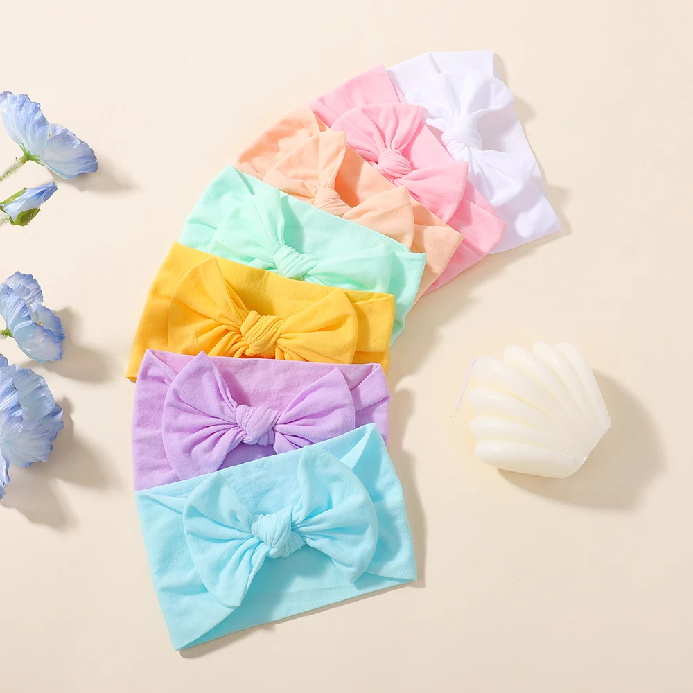 10/30 Uds. Diadema de nailon con lazo de punto suave de 6,1 pulgadas para niñas pequeñas, diademas elásticas para la cabeza, diademas para el pelo