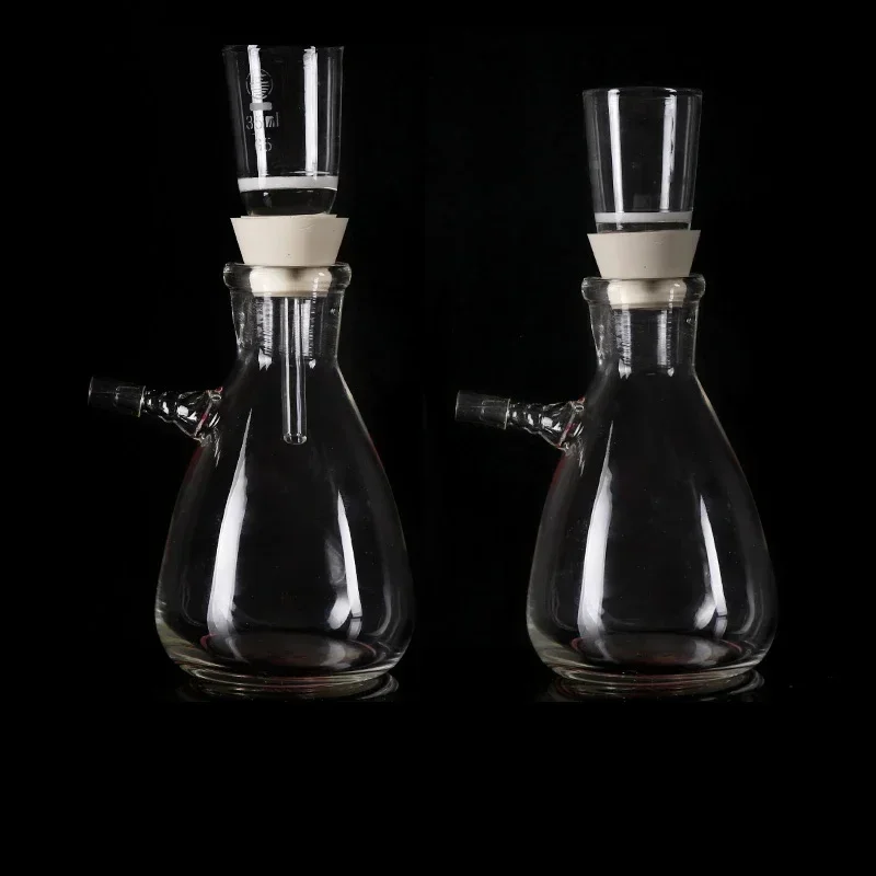 Laboratory Glass Vacuum Filter 250ml/ 500ml/1000ml Filter Bottle +Sand Core Funnel +Rubber Hose +Rubber Stopper