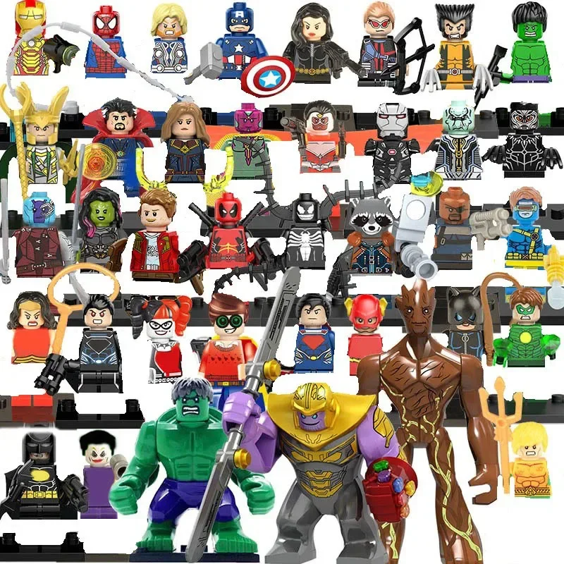 Marvel Legend, minipoppen met animefiguren, humanoïde poppen, doe-het-zelf-montage puzzelblok speelgoed voor verjaardagscadeau voor kinderen