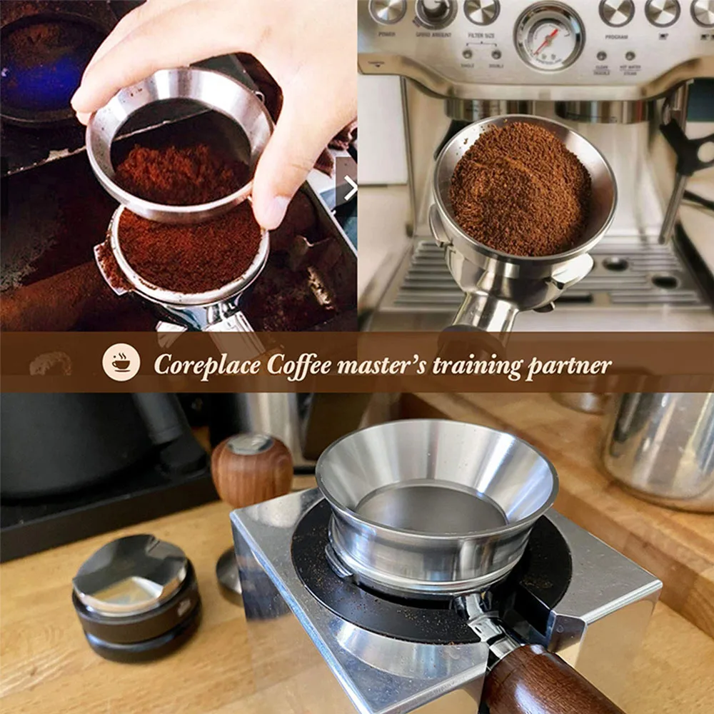 커피 도징 링 커피 파우더 브루잉 리시버, 회전식 에스프레소 탬퍼 알루미늄 루프, Breville 8 시리즈 깔때기 도구, 54mm