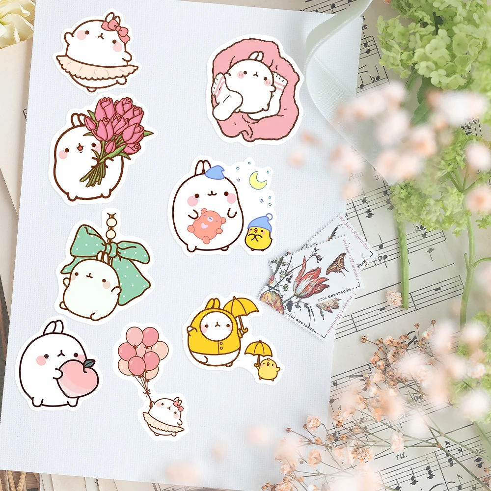 Cartoon Cute Fat Rabbit Stickers Pretty Kawaii DIY Toys Skateboard Laptop Cup Bike Motorcycle Phone Luggage Kids PVC Waterproof