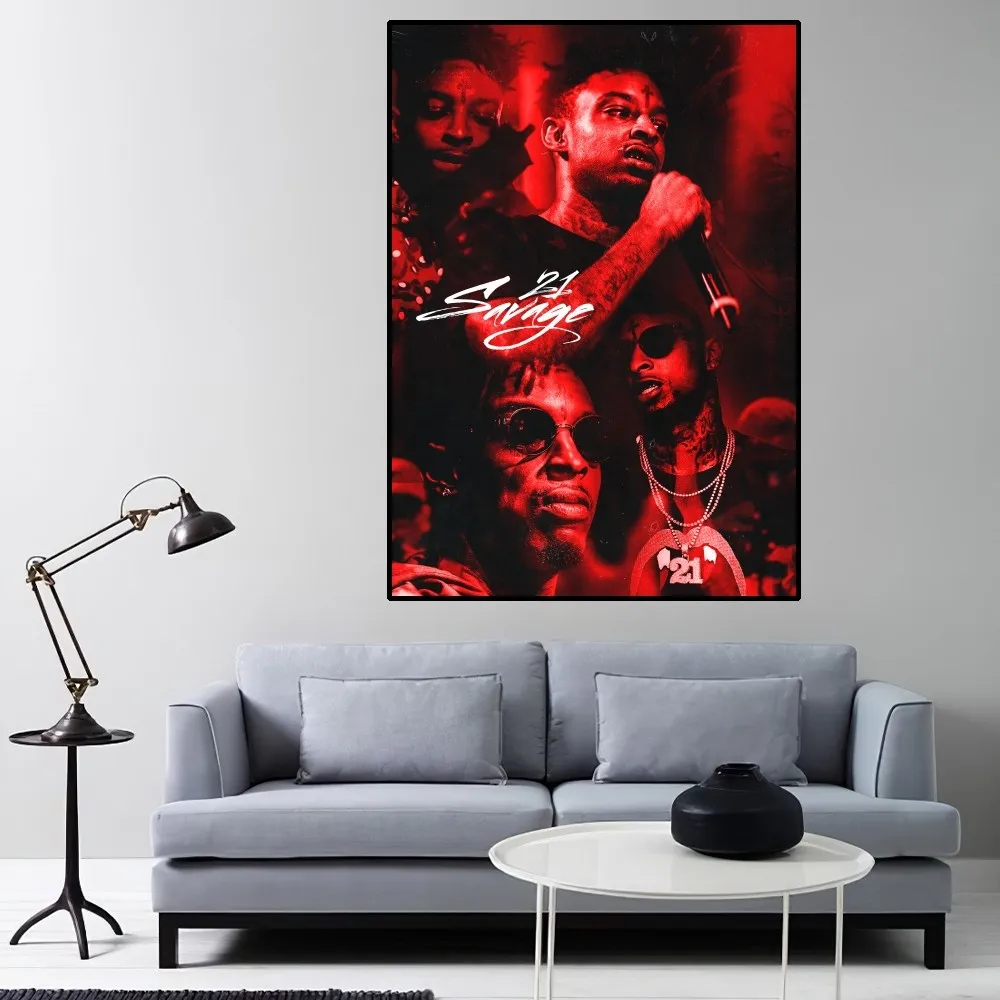 21 Savage Rapper Poster Home Room Decor Livingroom Bedroom Aesthetic Art Wall Painting Stickers