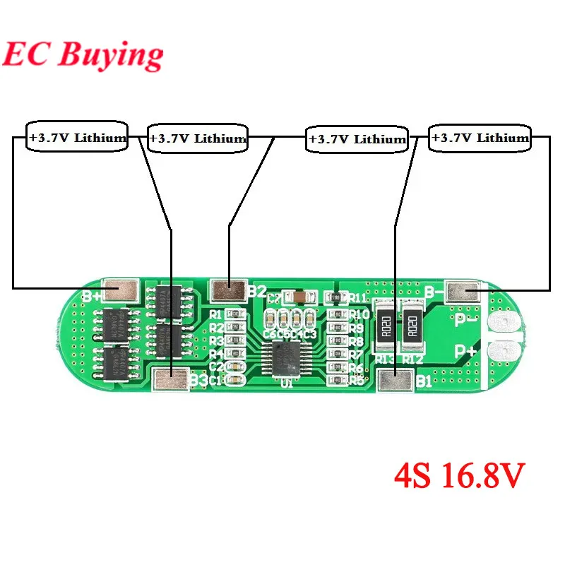 5Pcs/1pc 4S 8A 16.8V 18650 Li-ion Lithium Battery Charger Chargering PCB BMS Lipo Battery Cell Protection Board Module