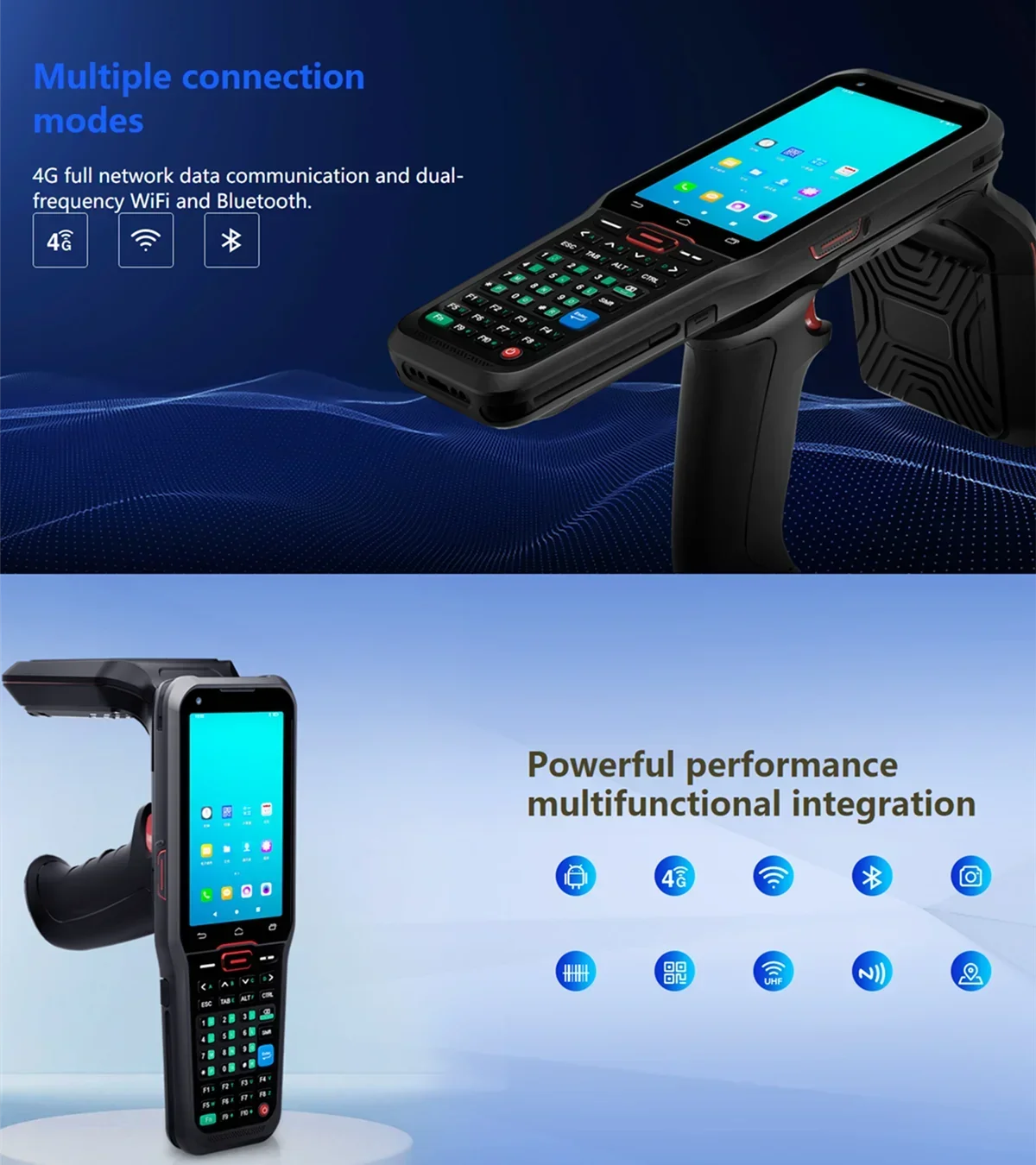 안드로이드 10 핸드헬드 Uhf Rfid Pda 장거리 스캐너 산업용 Rfid 리더 작가 제조업체 창고용 바코드 스캐너 PDA