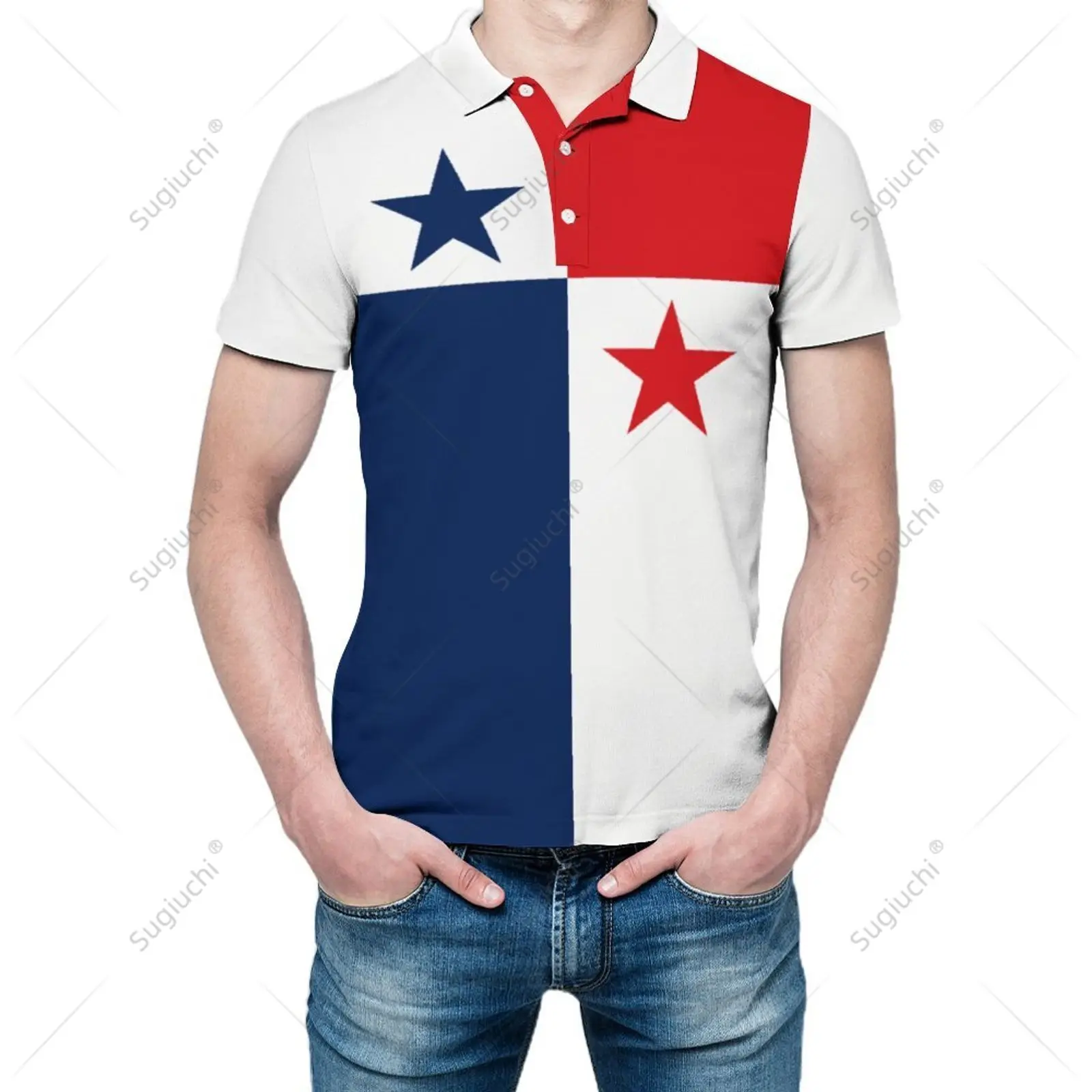 Unisex Polo Shirt Panama Flag 3D Print Man Polo Fashion Clothing Tracksuits Short Sleeves