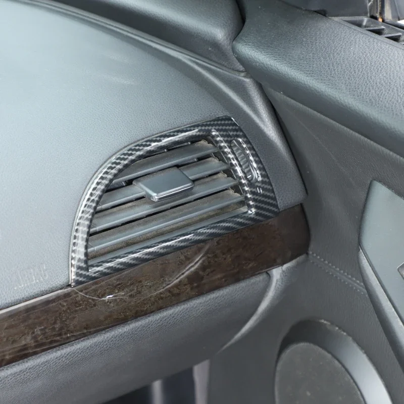 

For BMW 6 Series E63 E64 2004-2009 Car Accessories ABS Carbon Fiber Car Center Console Side Air Outlet Decorative Frame Cover