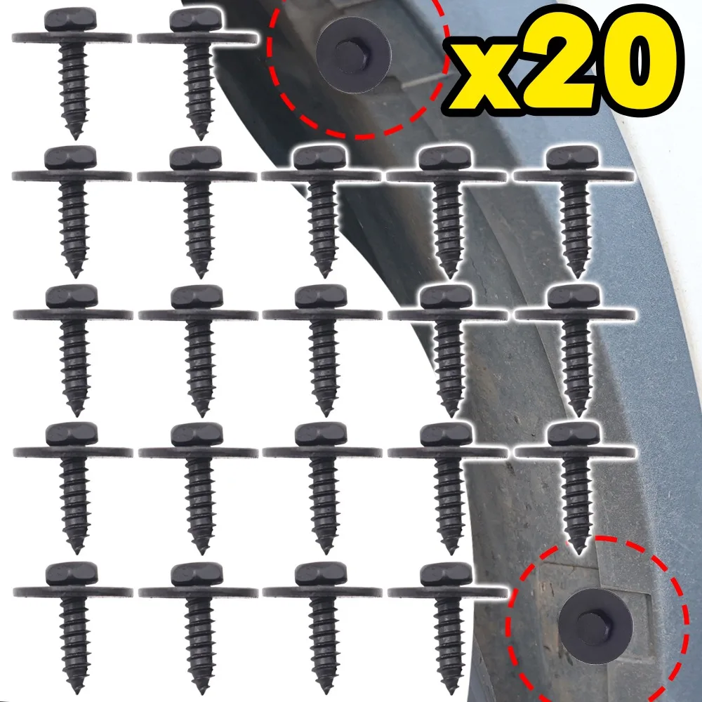 Car Fender Fasteners for BMW F10 F20 F30 E90 Auto Bumper Retainer Clips Black Metal Self Tapping Screw Bolt Mounting Hardware