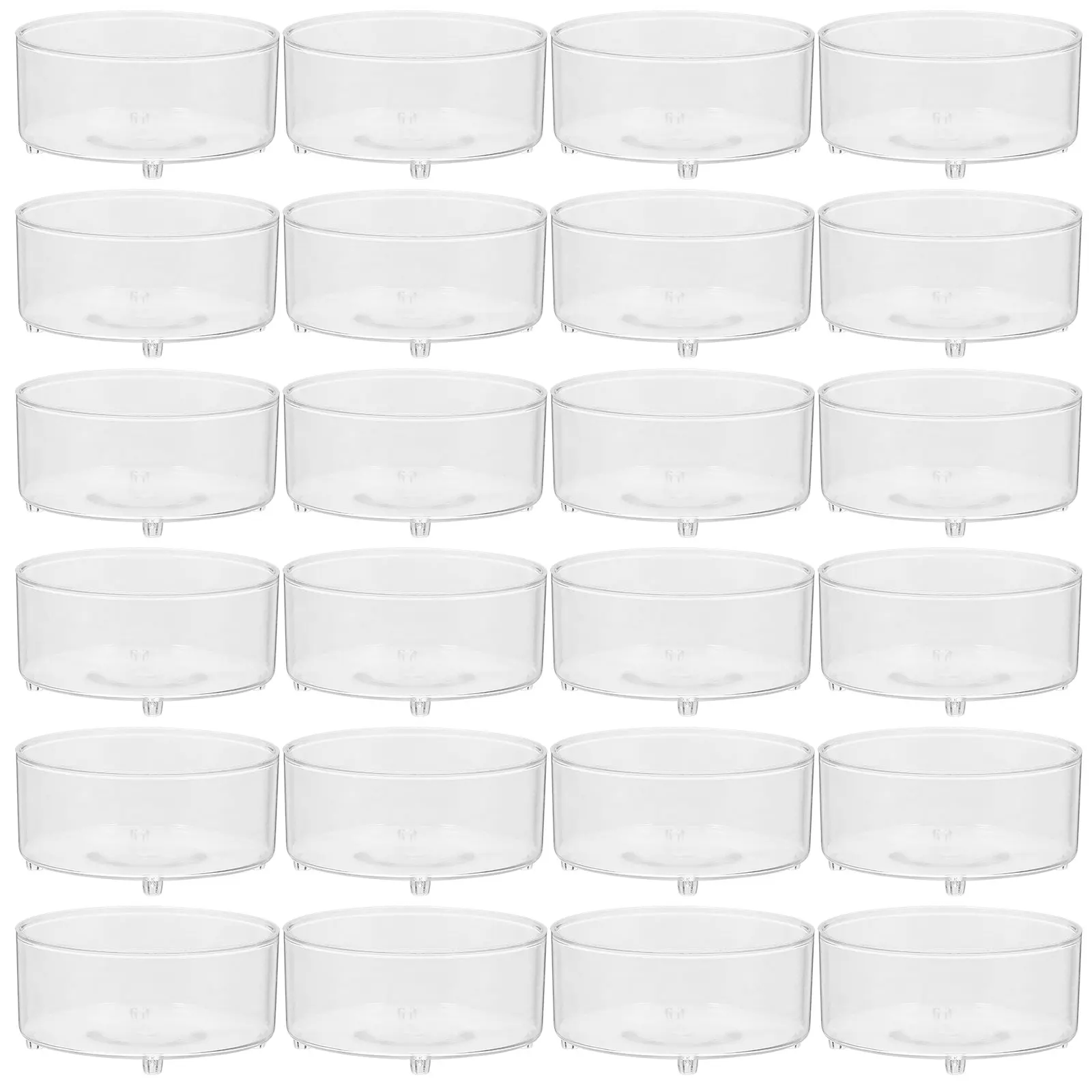 

100 pcs Holders Clear Plastic Cups Tealight Vessels Jars Empty Votive Taper Home Temple Church LED Lighting Heat