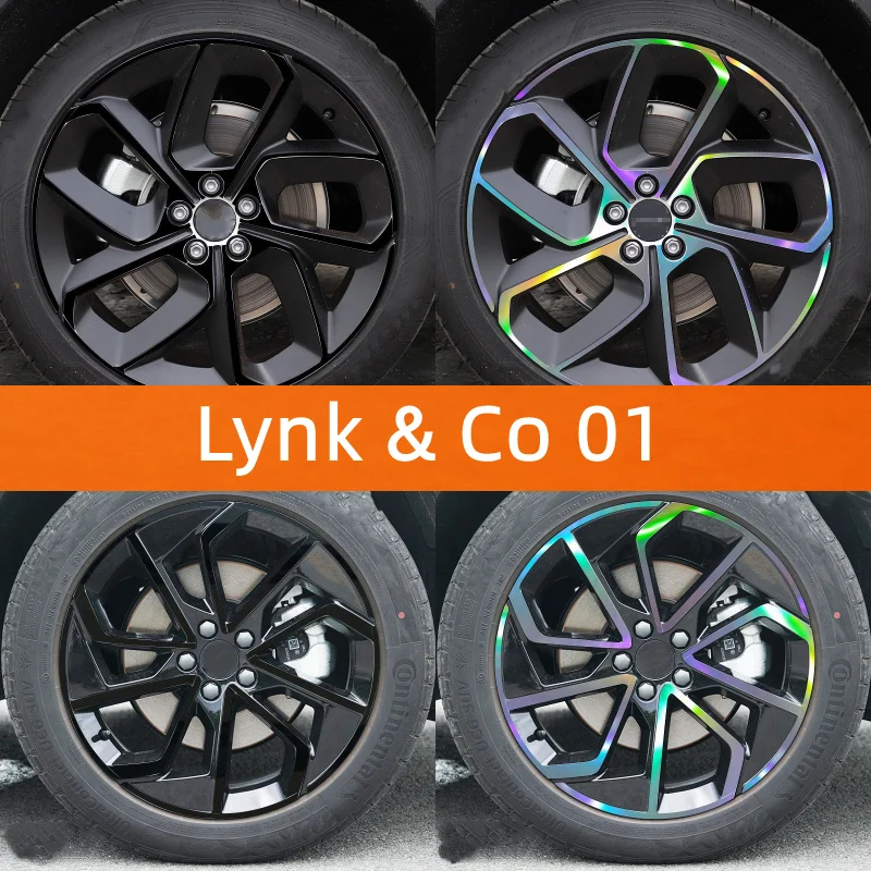 

Наклейки на колесные диски для Lynk & Co 01, 19/20 дюймов, 4 шт., крутая персонализированная модификация, цветная пленка, защита от царапин, водонепроницаемая декоративная пленка