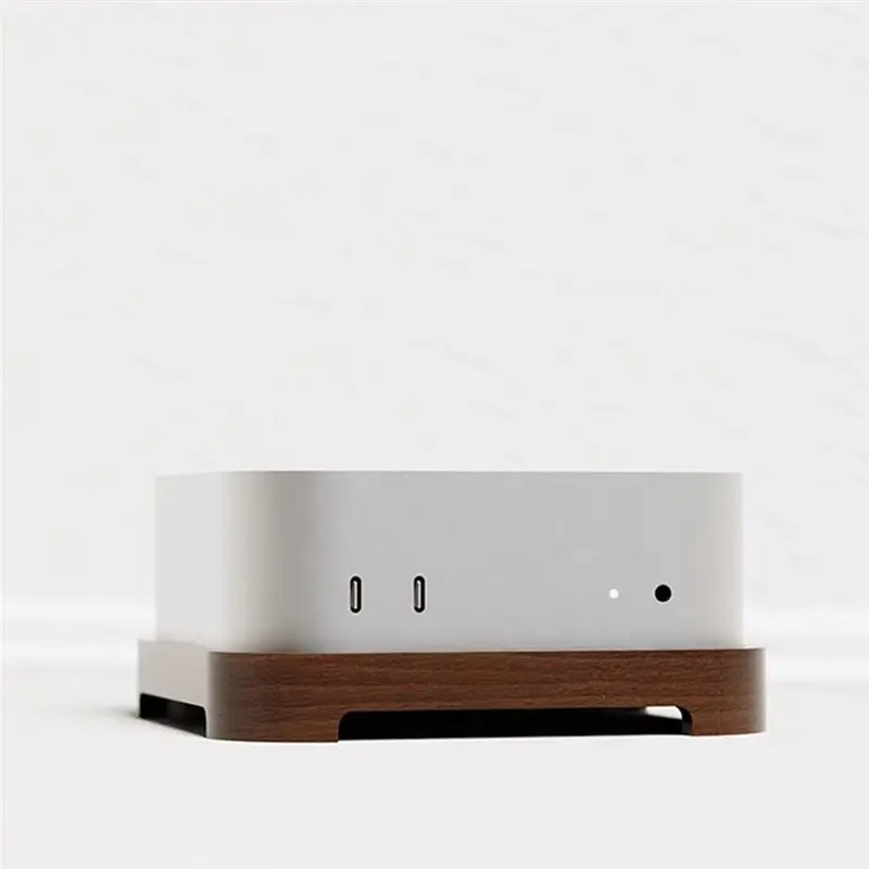 Delicate Texture-For Mac Mini / Pro Dust Docking Station Host Bracket Wood Stand Heightened Dustproof Design PC Access