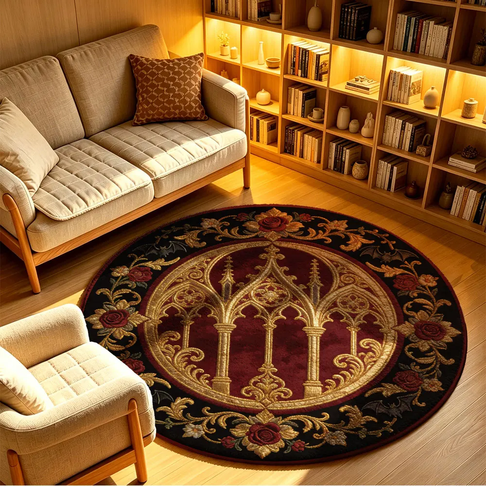 1pc Hot Blood Football Player Doodle Round Floor Mat for Living Room, Sofa Bed, and Carpet, suitable for home decoration