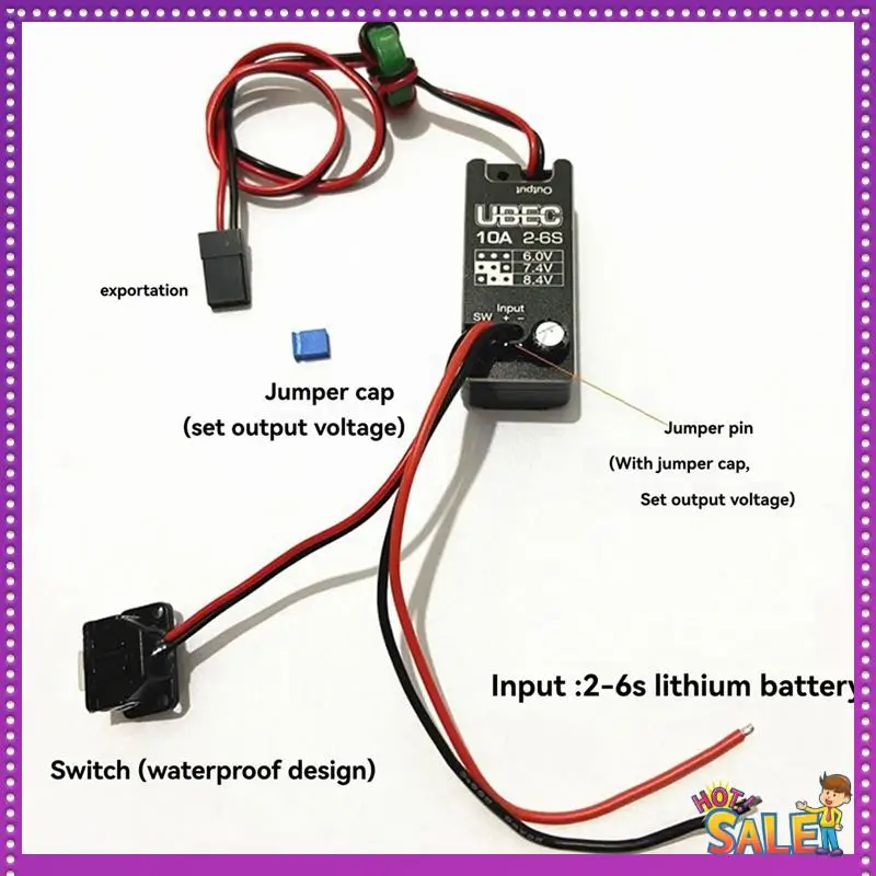 

AA87 Waterproof UBEC 10A Voltage Regulator Module 2-6S 6V/7.4V/8.4V Adjustable Metal Shell BEC For RC Car Accessories