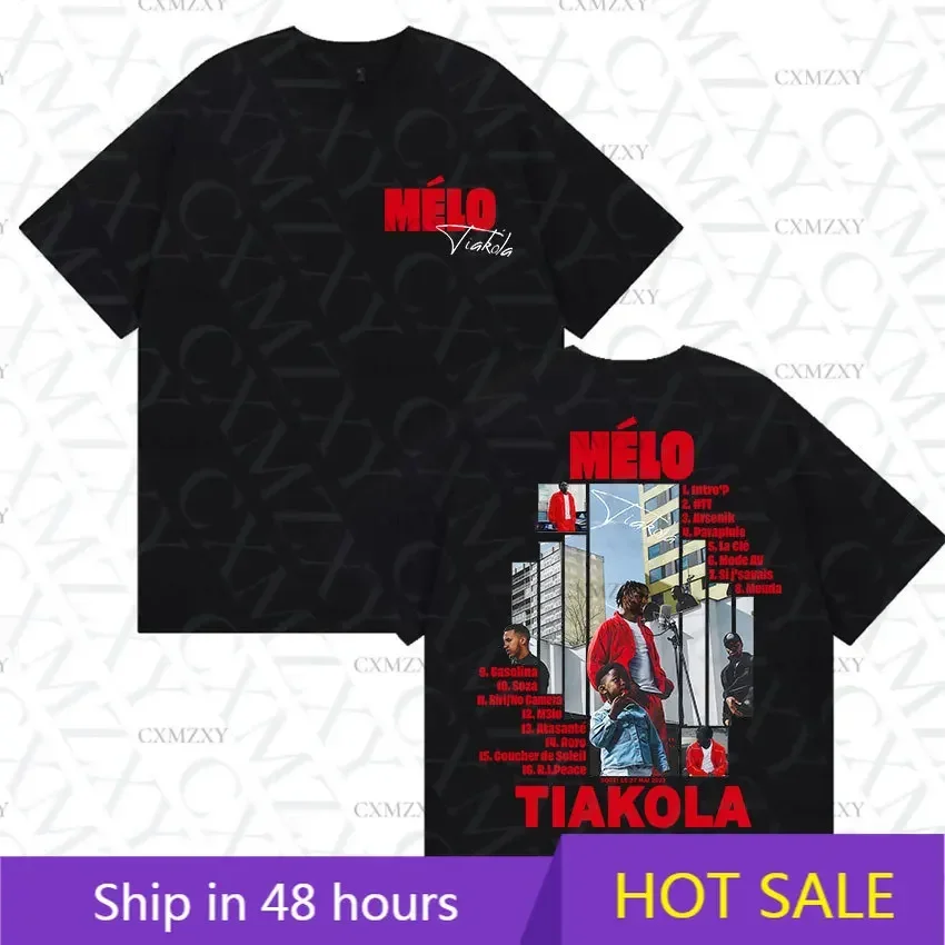 

Rapper TIAKOLA MELO Tour Graphic T Shirt Men's Retro High Quality O-Neck T-shirts Hip Hop Clothing Oversized Cotton T-shirt