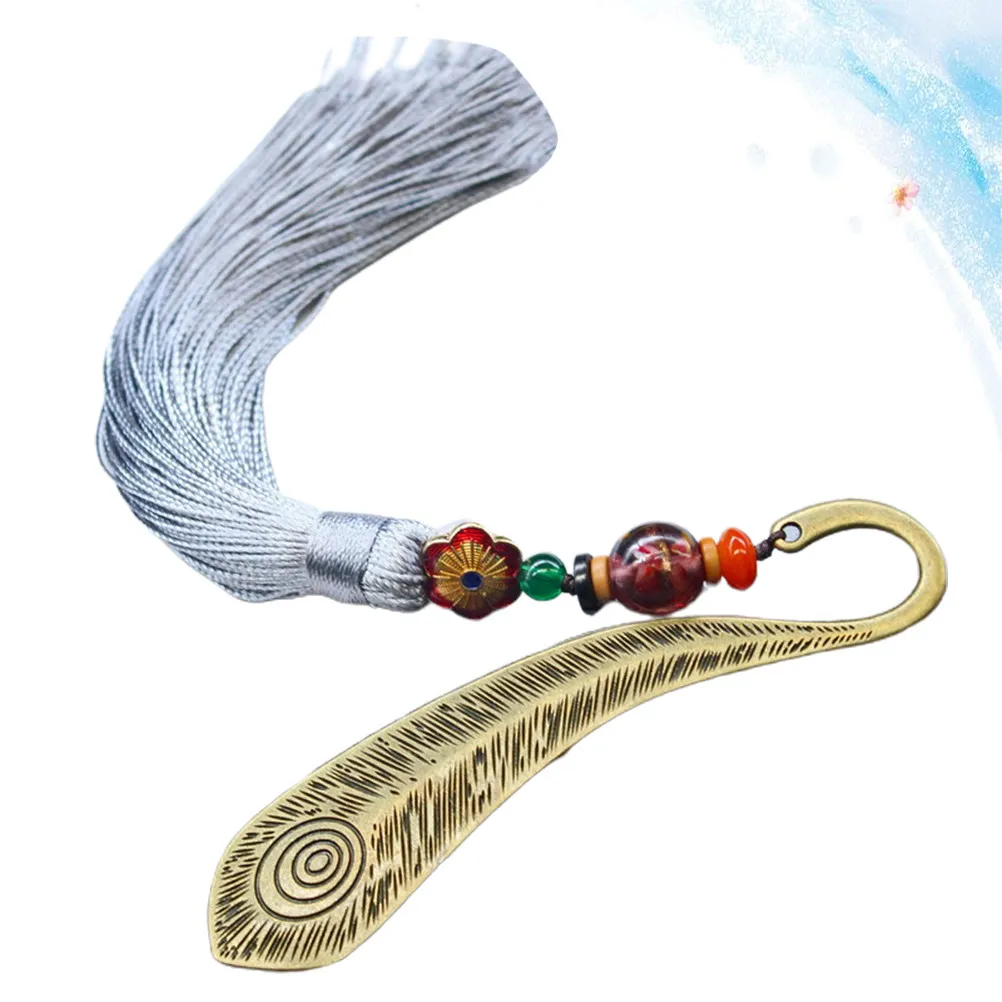 

1 шт. Классическая металлическая закладка с кисточками – уникальный аксессуар для чтения для студентов, писателей и любителей книг. Металлический маркер для книг.