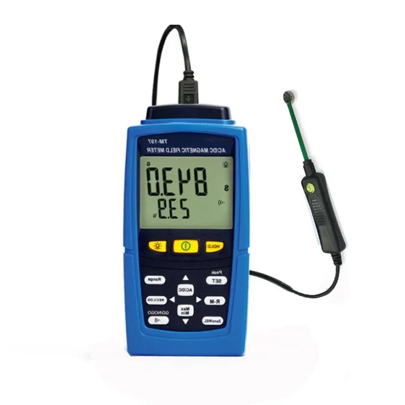 AC / Gaussmeter Magnetometer Magnetic Field Strength Meter N/S Polarity/ Data Recording