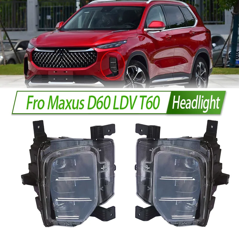 Fro Maxus D60 LDV T60 LED Headlight Head Lamp Assembly OEM Style Front Headlamp Head Light Bulb Socket Plug & Play Replacement