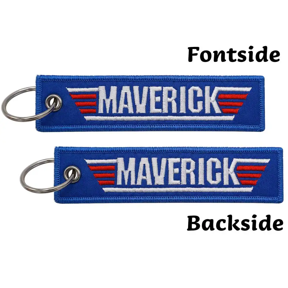 Top Gun Embroidered Keychain with Keyring