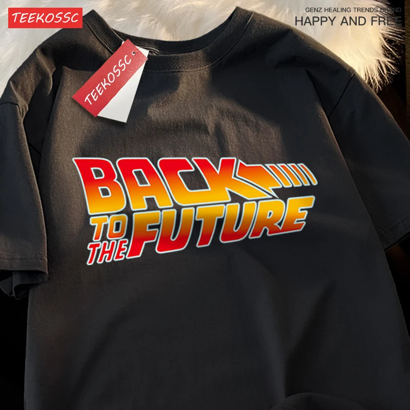 

Back To The Future Movie Logo T-Shirt Men Women Cartoons Cotton Short Sleeve Shirt Summer Tshirt Hip Hop Breathable Clothing