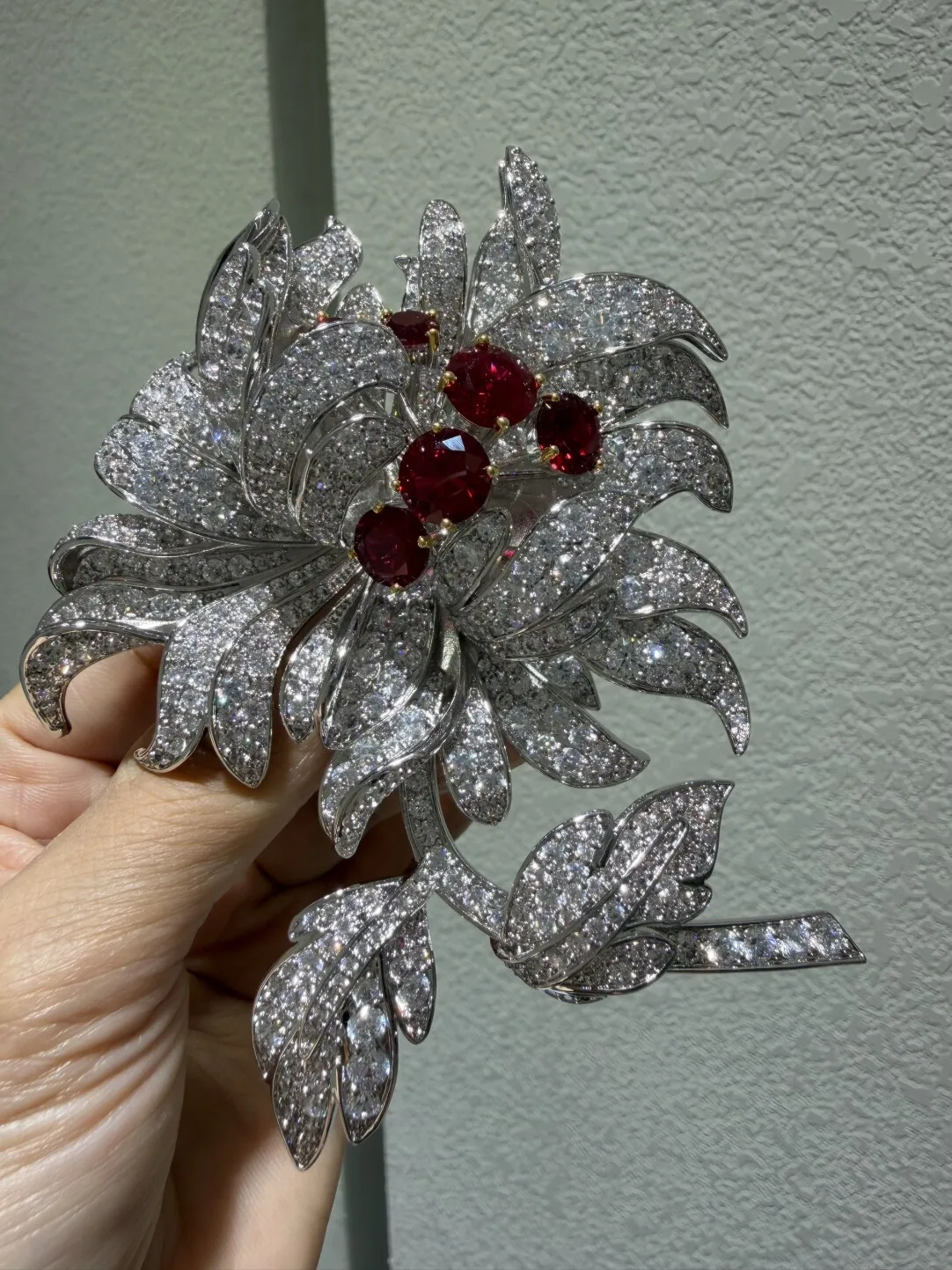 vintage style  large flower brooch copper with cubic zircon 93*75mm fashion women jewelry  high quality MIYI