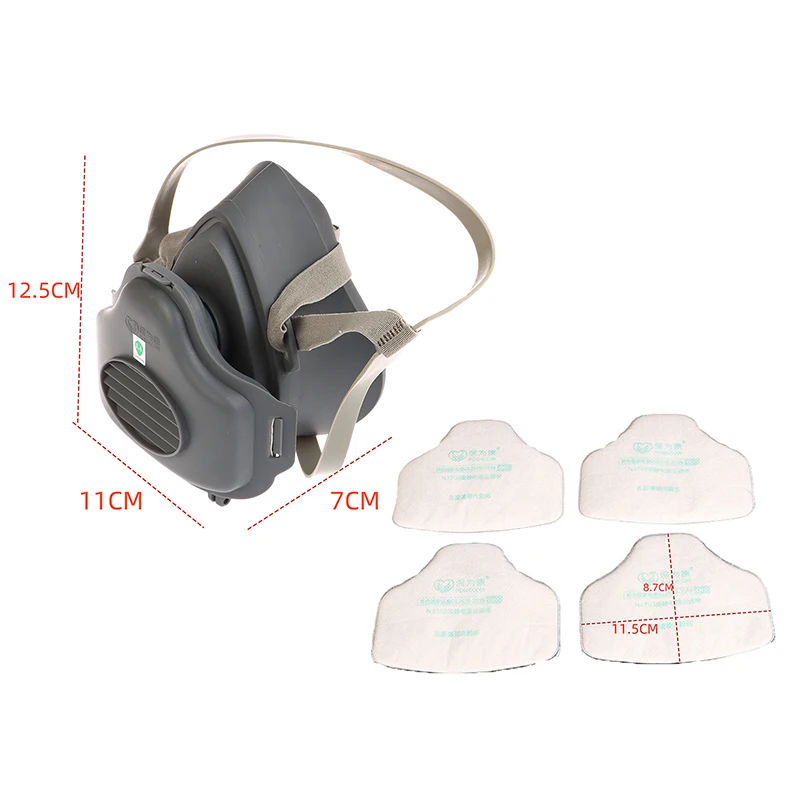 1 Set Dust Proof Full Face Gas Mask Formaldehyde Protection 3700 Type Industrial Painting Spraying Respirator Safety Work Filter