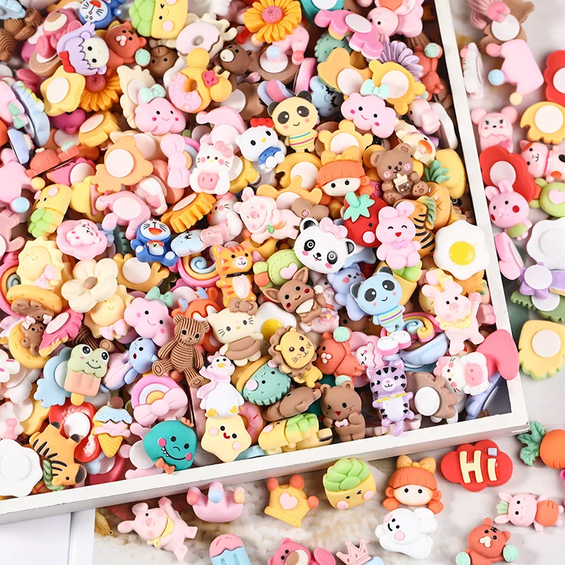 Resin Cartoon Kawaii Sticker DIY Accessories Crafts Material For Jewelery Hairpin Parts Flower Scrapbook Art Decoration Supplies