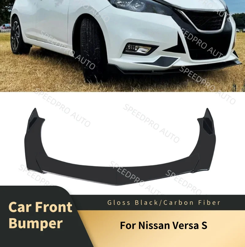 

Car Front Bumper Lip Splitter Spoiler Diffuser for N-issan Versa S Auto Body Kit Lower Bumper Side Car Accessories Black
