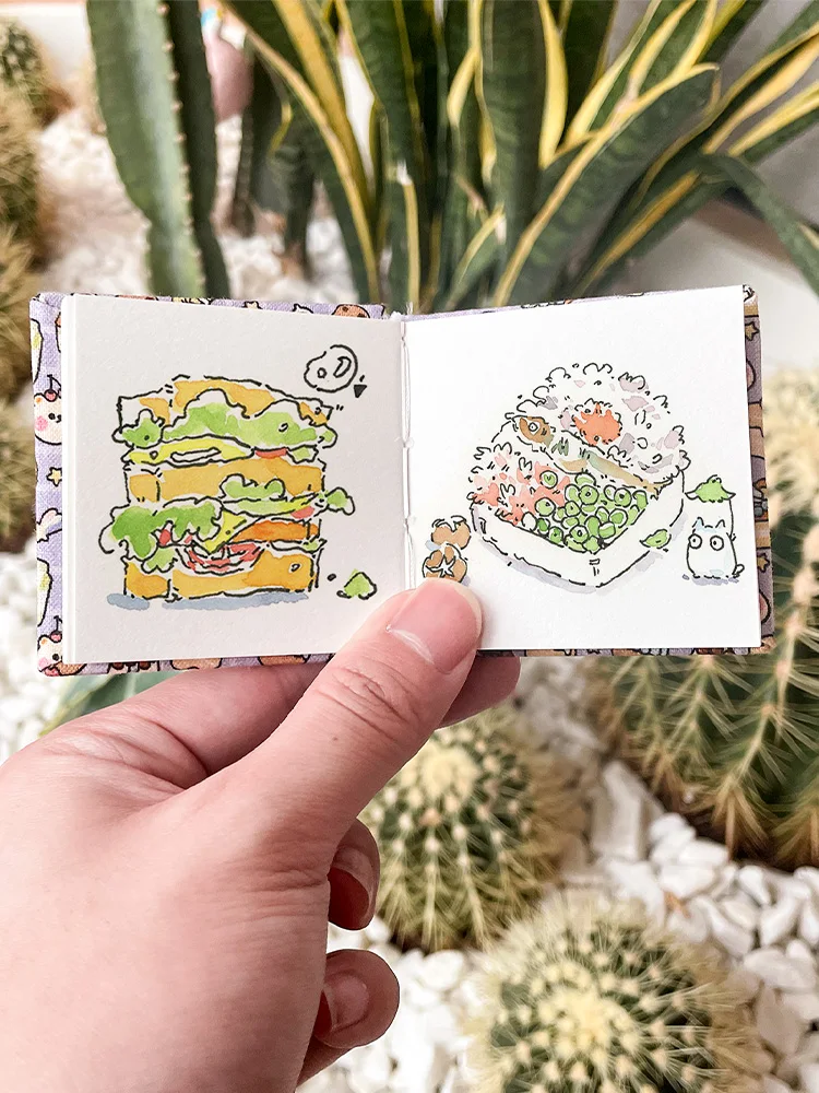 Sketch travel portable high value handbook flying bird fabric mini watercolor book 300g art special view 5