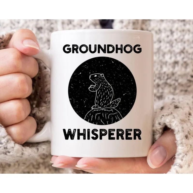 

Groundhog Whisperer Mug, Cute Groundhog Coffee Cup For Animal Lover Men Women, Funny Gift Idea, Woodchuck Groundhog Mug