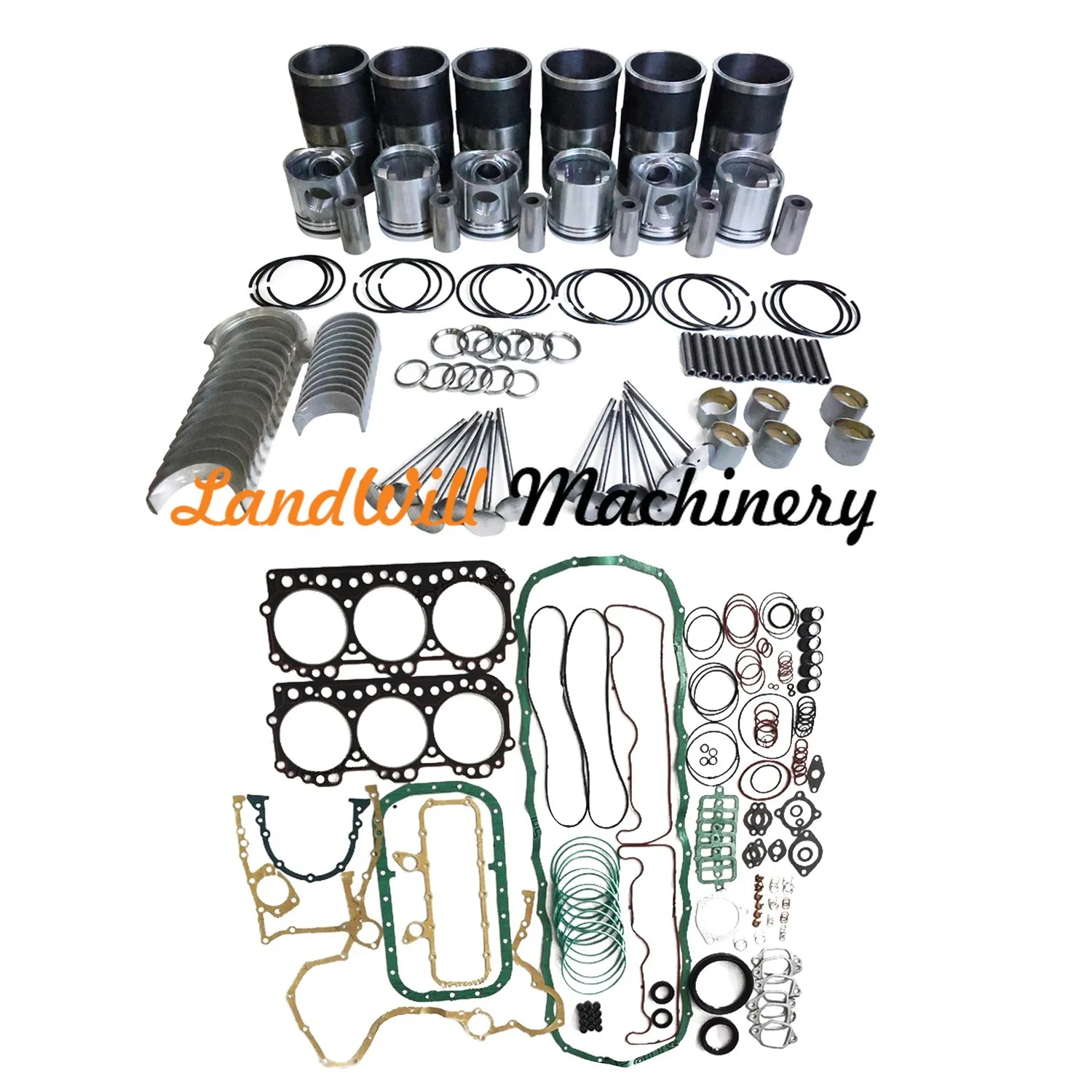 Overhaul Rebuild Kit + 6pcs Connecting Rod Fits For Hino EK100 Engine