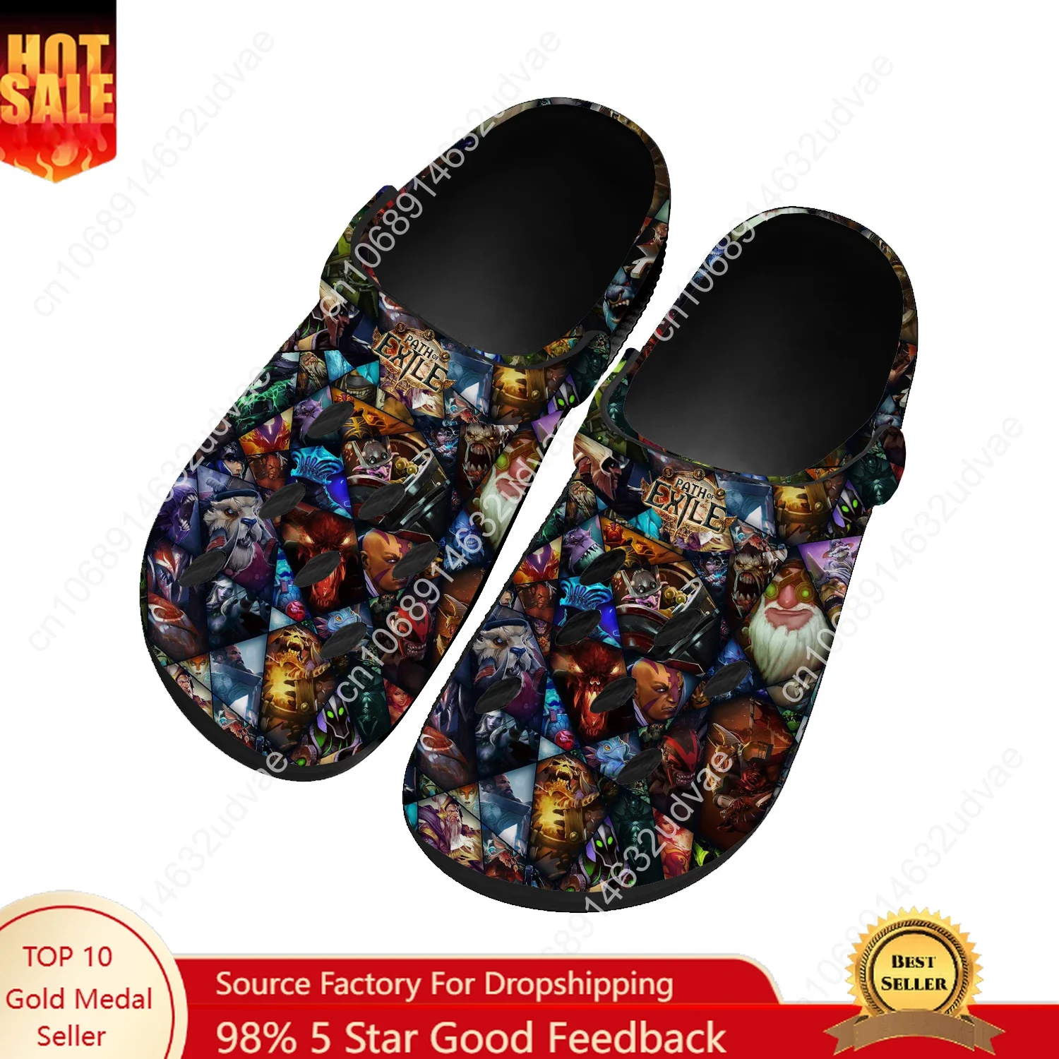 

Path Of Exile Water Shoes Mens Womens Comfortable Fashion Home Garden Clogs Customizd Sandals Beach Breathable Hole Slippers